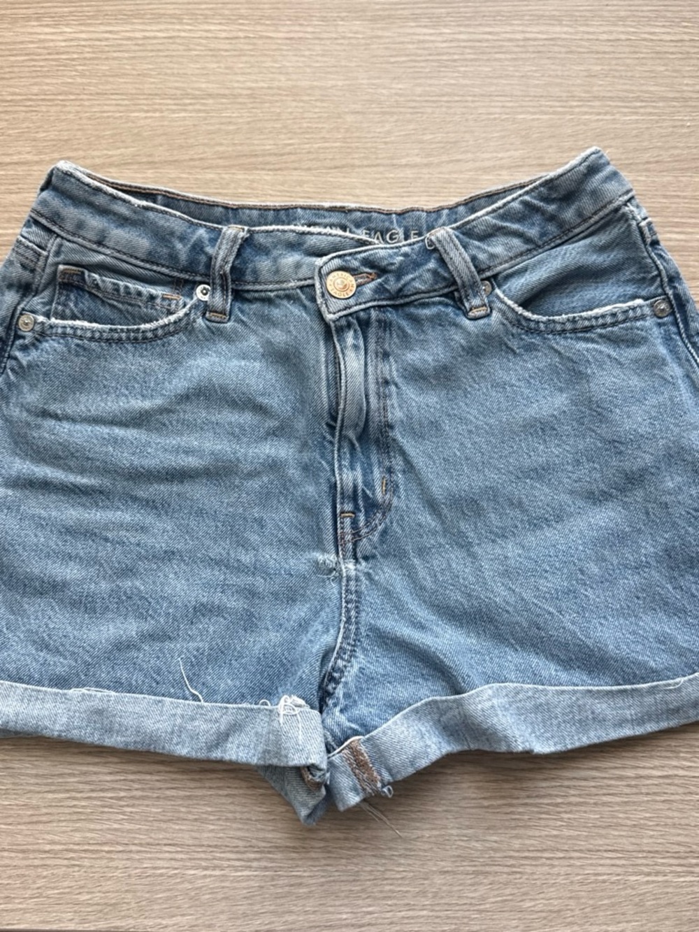 American Eagle Outfitters Light Blue Denim Cuffed Shorts